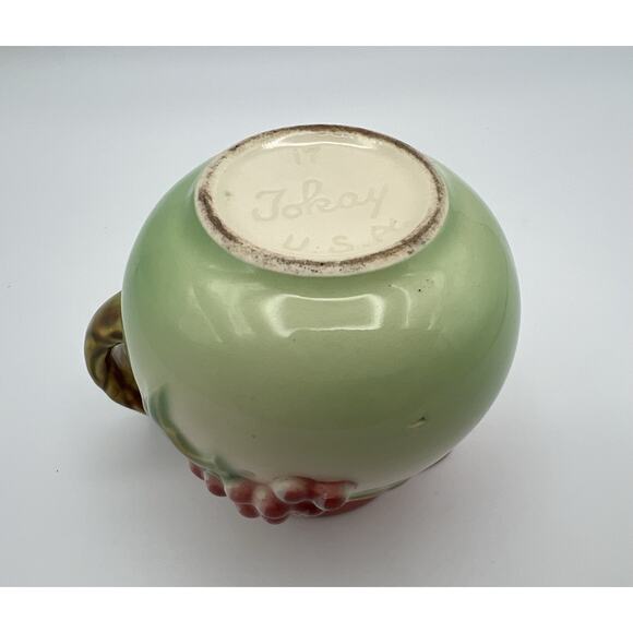 Hull Pottery Tokay Tuscany Pink & Green Grape Pattern Creamer Pitcher 3.5” USA - Picture 10 of 11